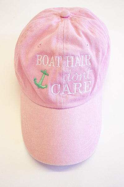 Boat Hair Don't Care Embroidered Baseball Cap