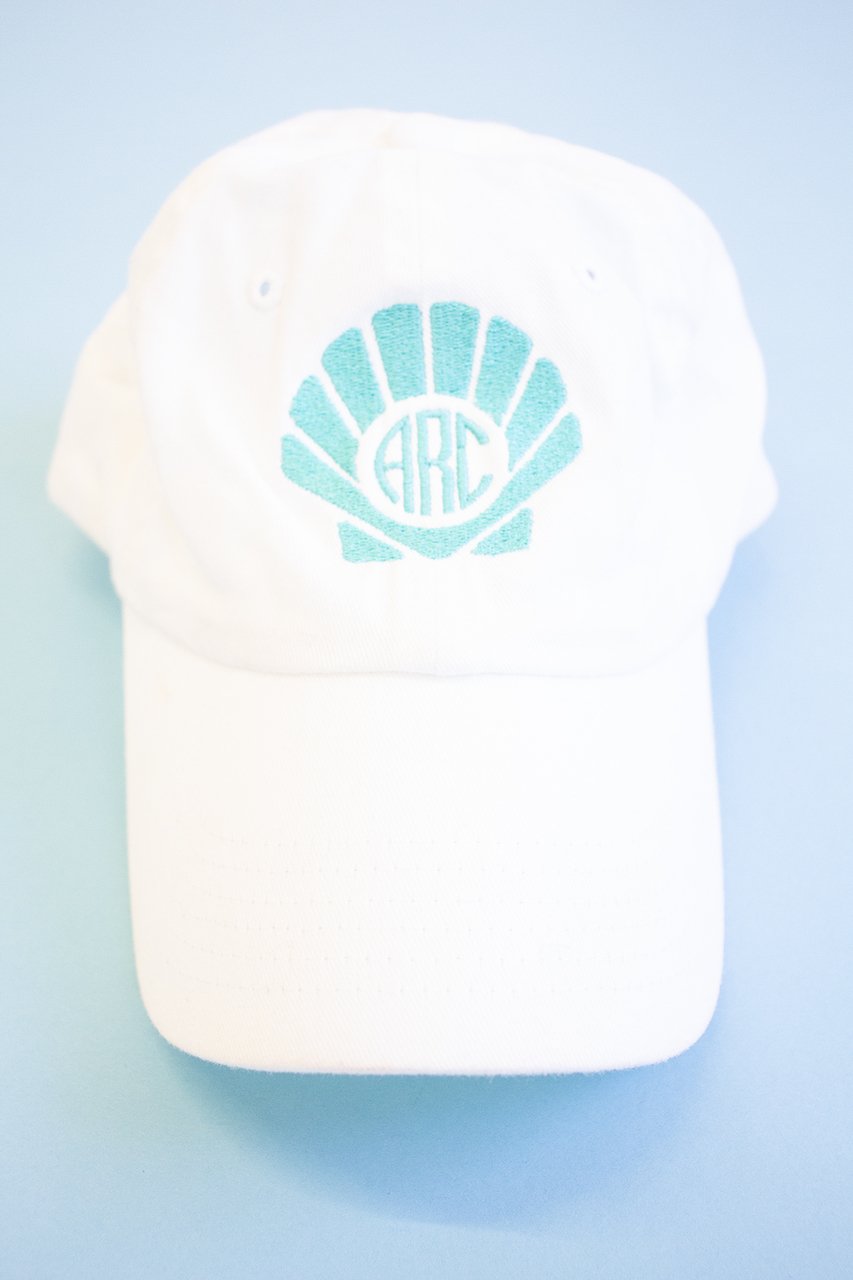 Shell Monogram Embroidered Baseball Cap