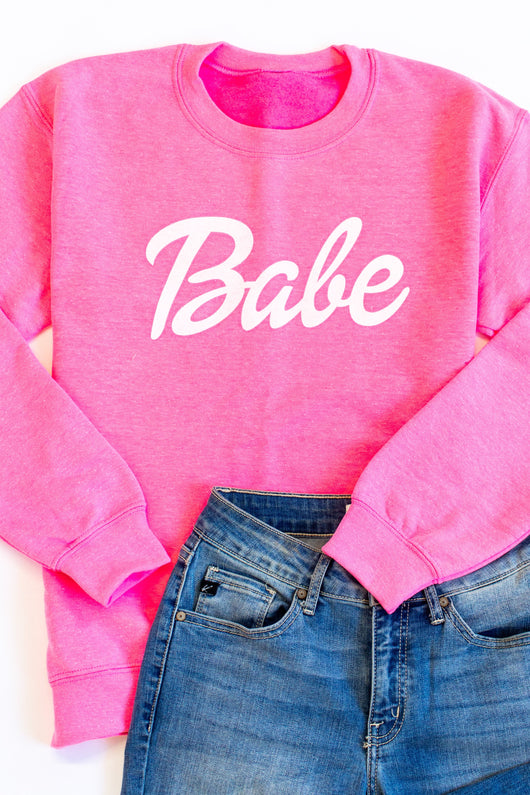 Babe Pink Graphic Sweatshirt