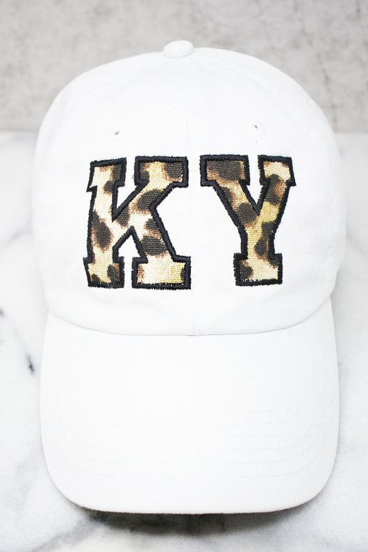 Leopard Print State Letters Applique Baseball Cap