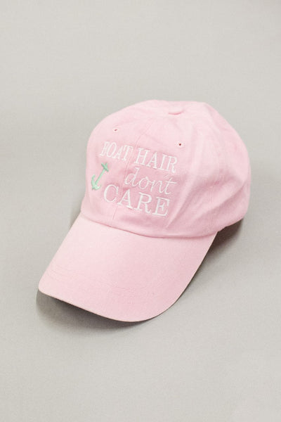 Boat Hair Don't Care Embroidered Baseball Cap