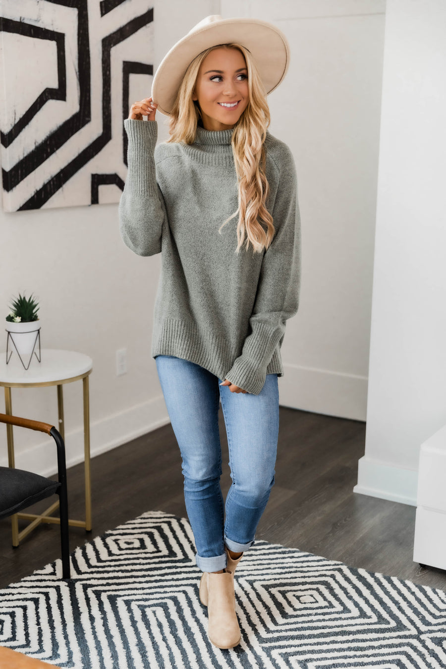 If You'll Love Me Green Sweater
