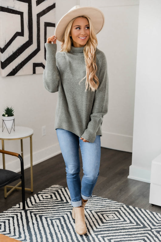 If You'll Love Me Green Sweater
