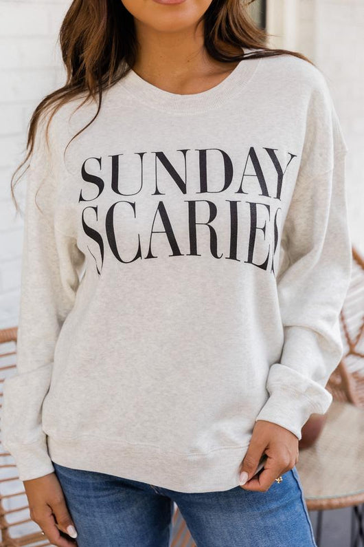 Sunday Scaries Heather Sand Graphic Sweatshirt