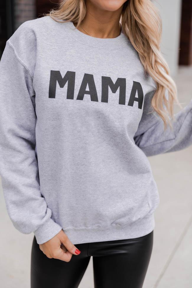 Mama Block Grey Graphic Sweatshirt