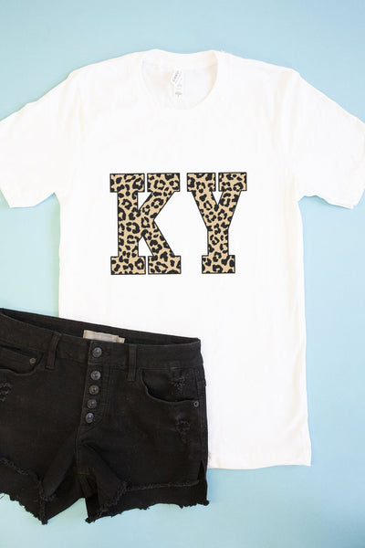 Leopard Printed State Letters Graphic Tee