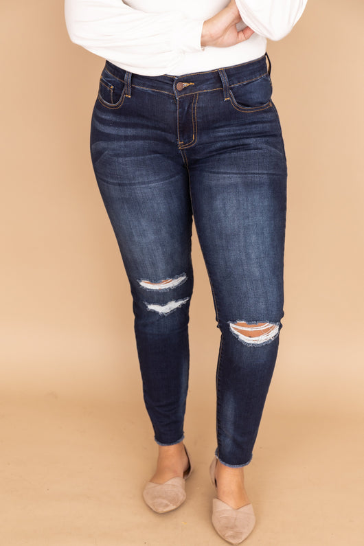 Kylie Distressed Dark Wash Jeans