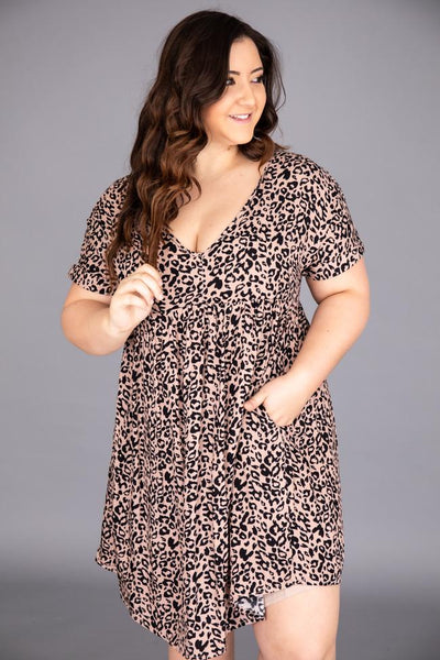 Unstoppable Feeling Babydoll Animal Print Dress