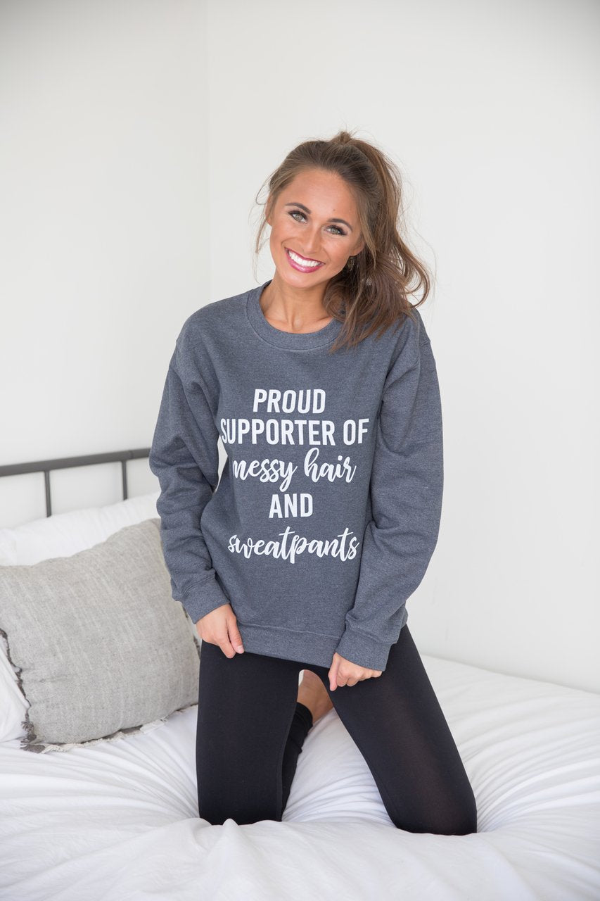 Messy Hair And Sweatpants Graphic Sweatshirt