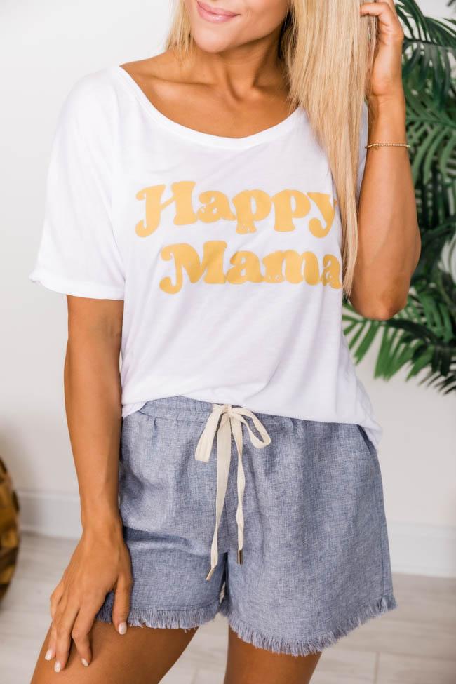Happy Mama White Slouchy Graphic Tee