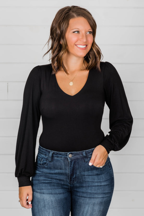 Nothing But The Best Black Bodysuit