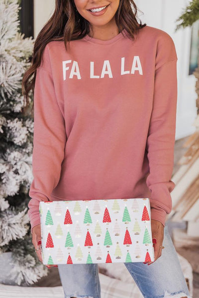 Fa La La Mauve Graphic Sweatshirt