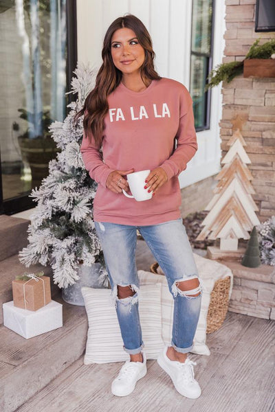 Fa La La Mauve Graphic Sweatshirt