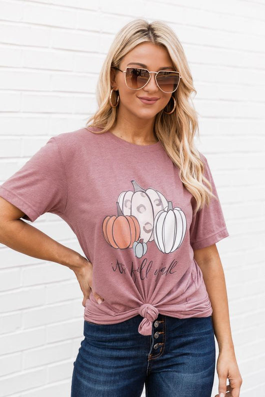 It's Fall Y'all Graphic Tee Mauve