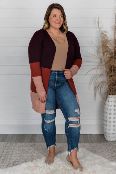Secret Obsession Colorblock Cinnamon Cardigan FINAL SALE