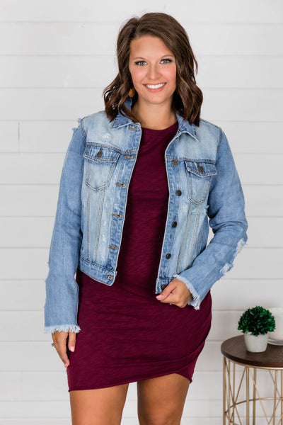 Stay Beautiful Medium Wash Denim Jacket