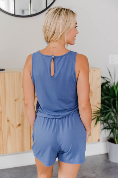 Summer Classics Navy Romper