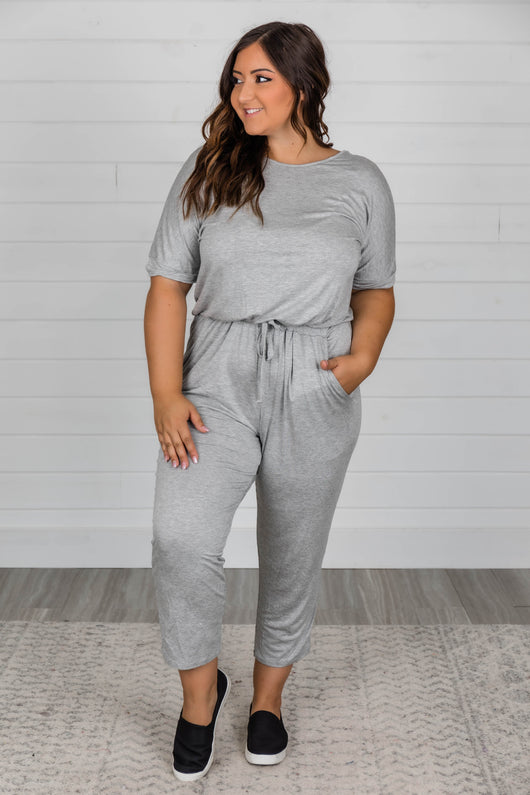 Surprise Party Grey Jumpsuit