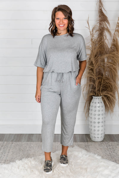 Surprise Party Grey Jumpsuit