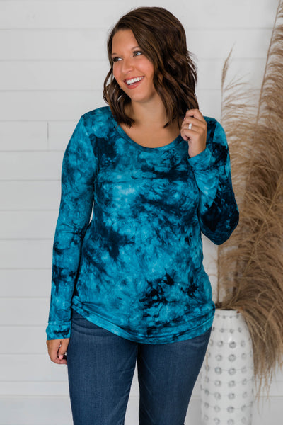 Surprising Statement Tie Dye Blue Blouse FINAL SALE