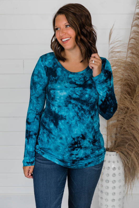 Surprising Statement Tie Dye Blue Blouse FINAL SALE