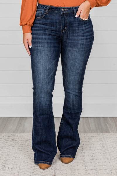 The Sabrina Dark Wash Flare Jeans