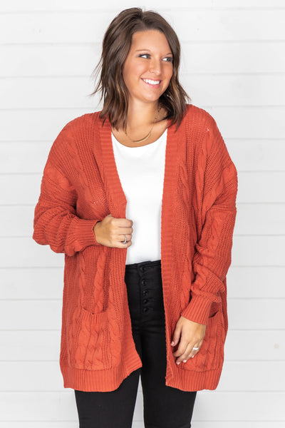 Won't Change My Heart Rust Cardigan FINAL SALE