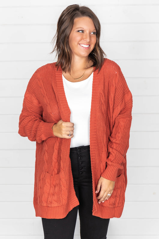 Won't Change My Heart Rust Cardigan FINAL SALE