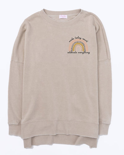 Make Today Count Light Tan Graphic Sweatshirt