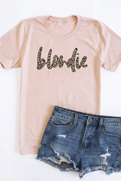 Blondie Animal Print Graphic Tee Peach