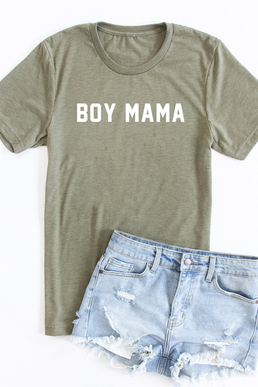 Boy Mama Graphic Tee Olive Triblend