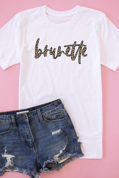 Brunette Animal Print Graphic Tee White