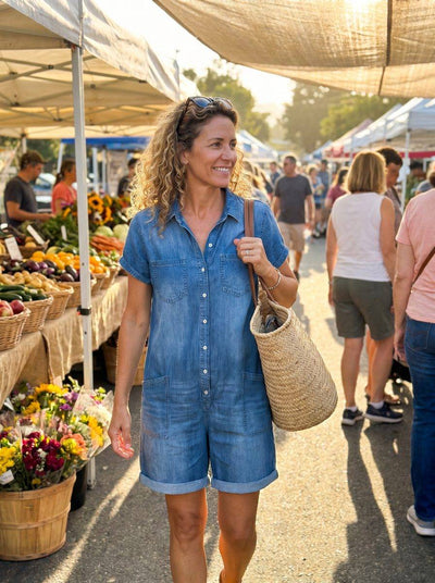 Capri Denim Romper