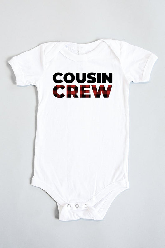 Cousin Crew Graphic White Onesie
