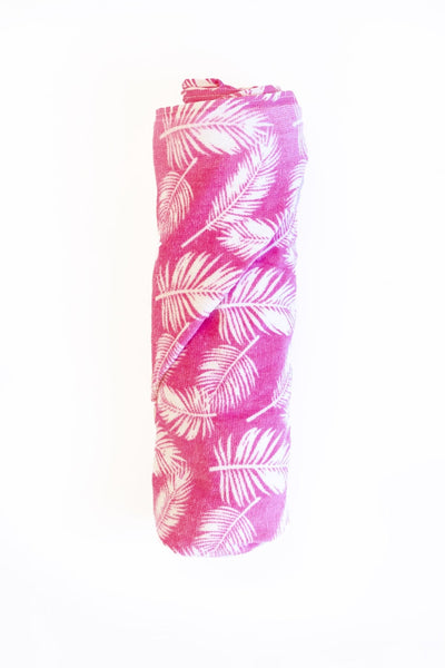 Beachside Lagoon Pink Leaf Printed Towel