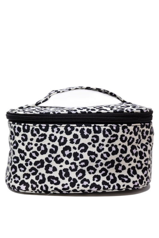 Familiar Style Grey Animal Print Makeup Bag
