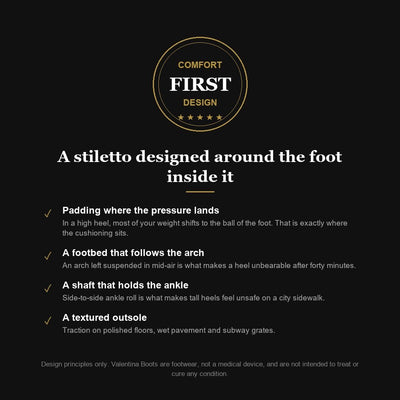 Valentina Boots: a stiletto designed around the foot inside it