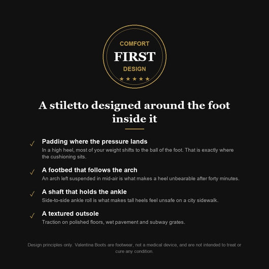 Valentina Boots: a stiletto designed around the foot inside it