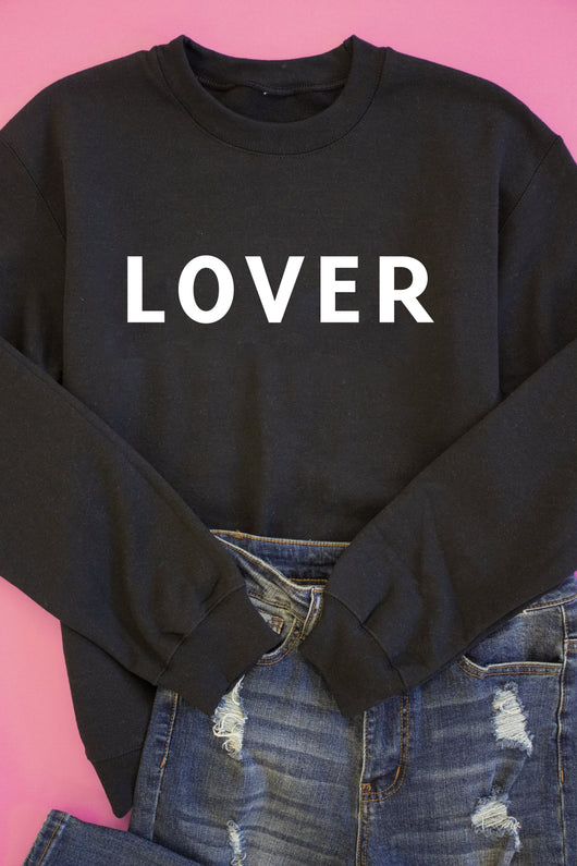 LOVER Block Black Graphic Sweatshirt