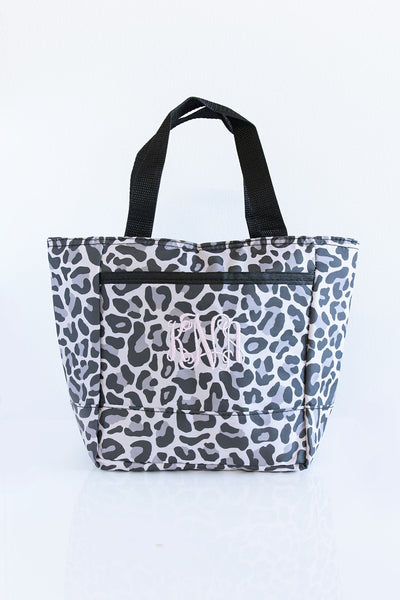 Grab And Go Animal Print Charcoal Lunch Bag