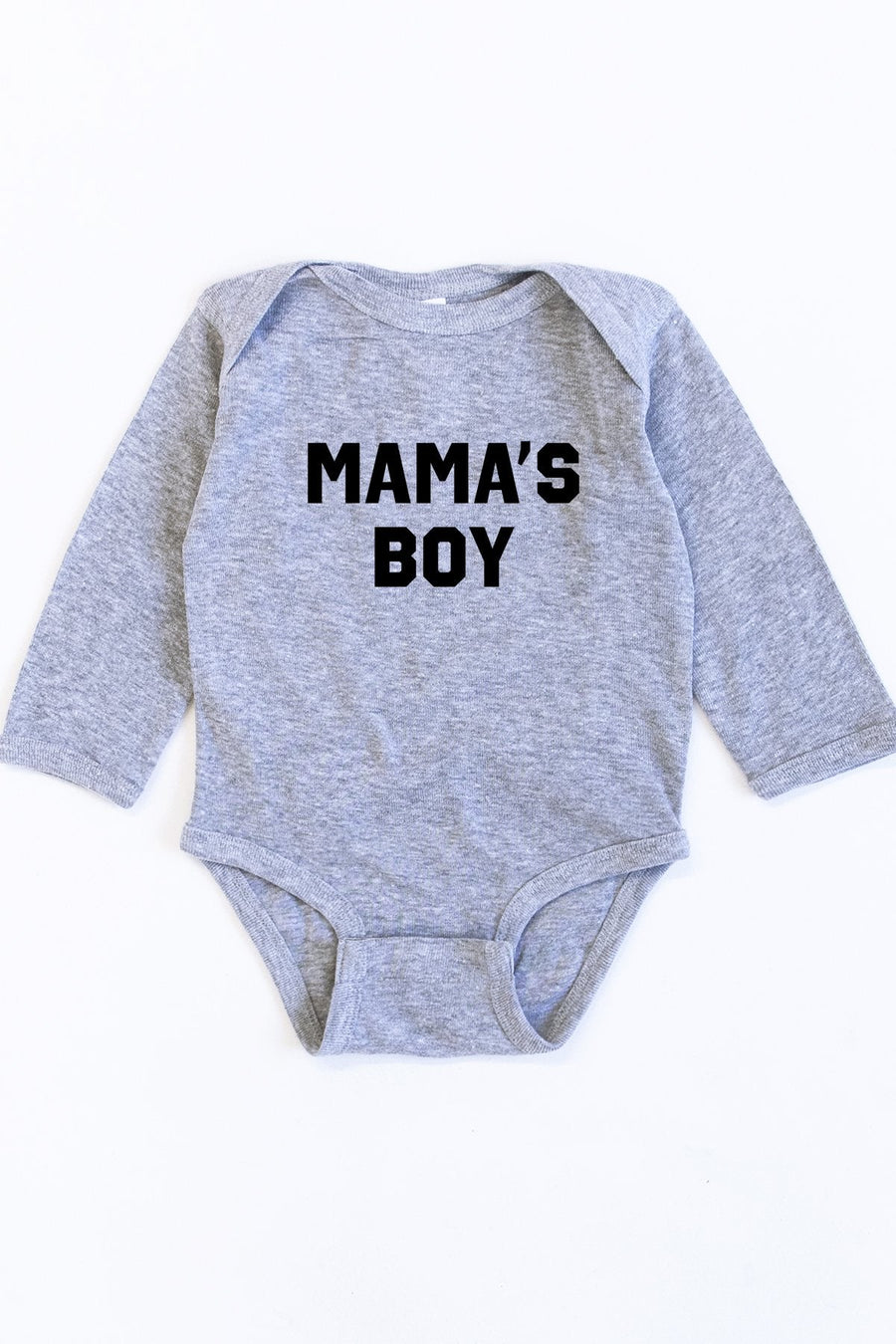 Mama's Boy Grey Graphic Onesie