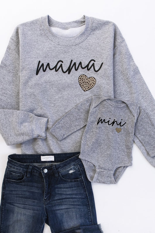 Mini Script Brown Animal Print Grey Graphic Onesie