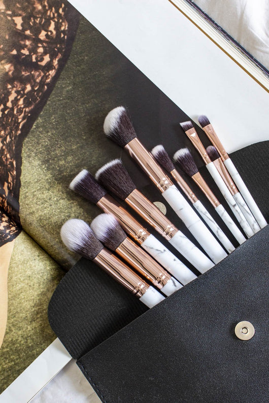 Dolled Up 10pc Makeup Brush Marble Set