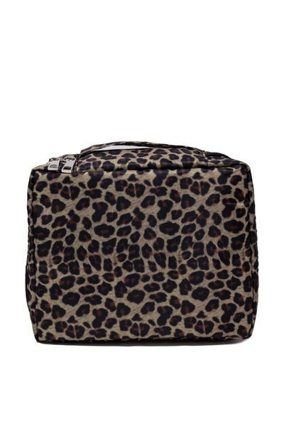 Change Up My Look Brown Animal Print Makeup Bag