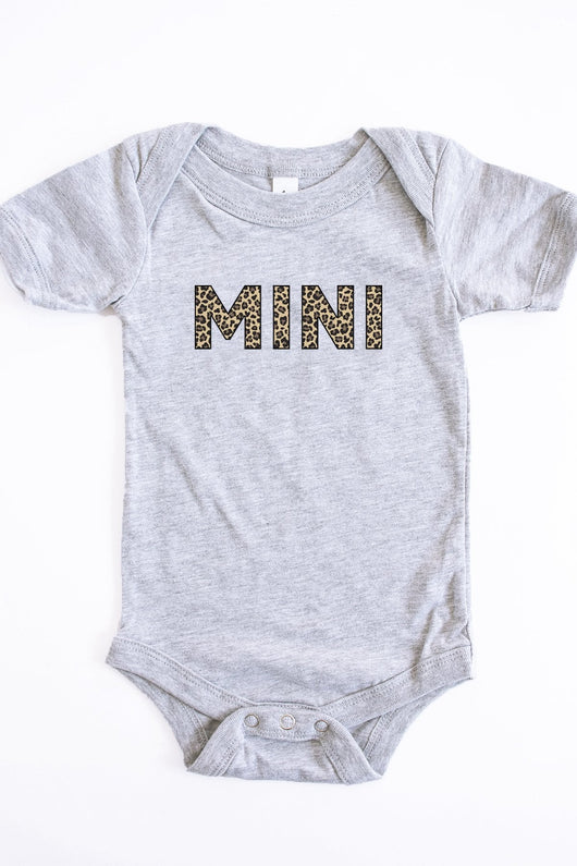 Mini Animal Print Onesie Grey