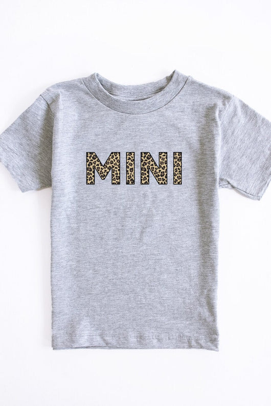 Mini Animal Print Baby Tee Grey