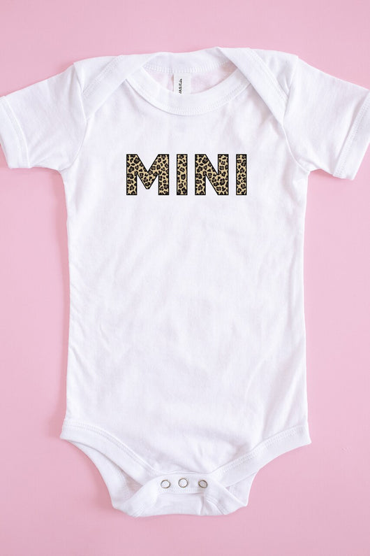 Mini Animal Print Onesie White