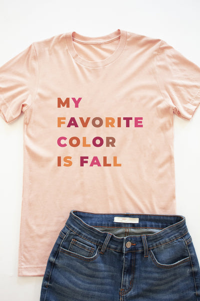 My Favorite Color Is Fall Block Peach Graphic Tee