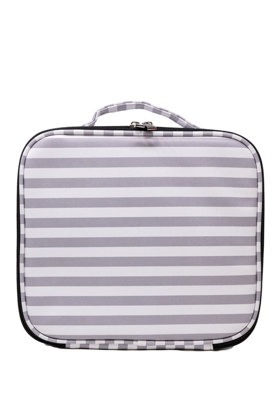No Time To Spare Grey Stripe Makeup Bag