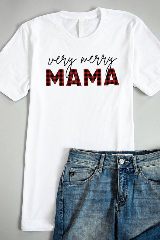 Very Merry Mama Graphic White Tee